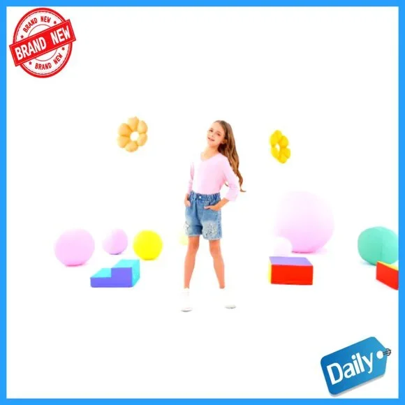 Girls 3-Pack 3/4 Sleeve V-Neck Tees Soft Loose Fit Lightweight Blouses